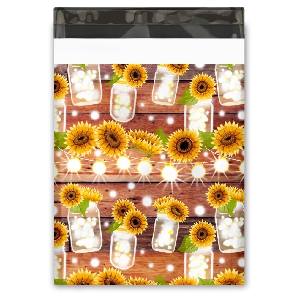 Sunflower 🌻 Mason Jars Poly Mailer 10x13 Pack of 25 - Picture 3 of 6